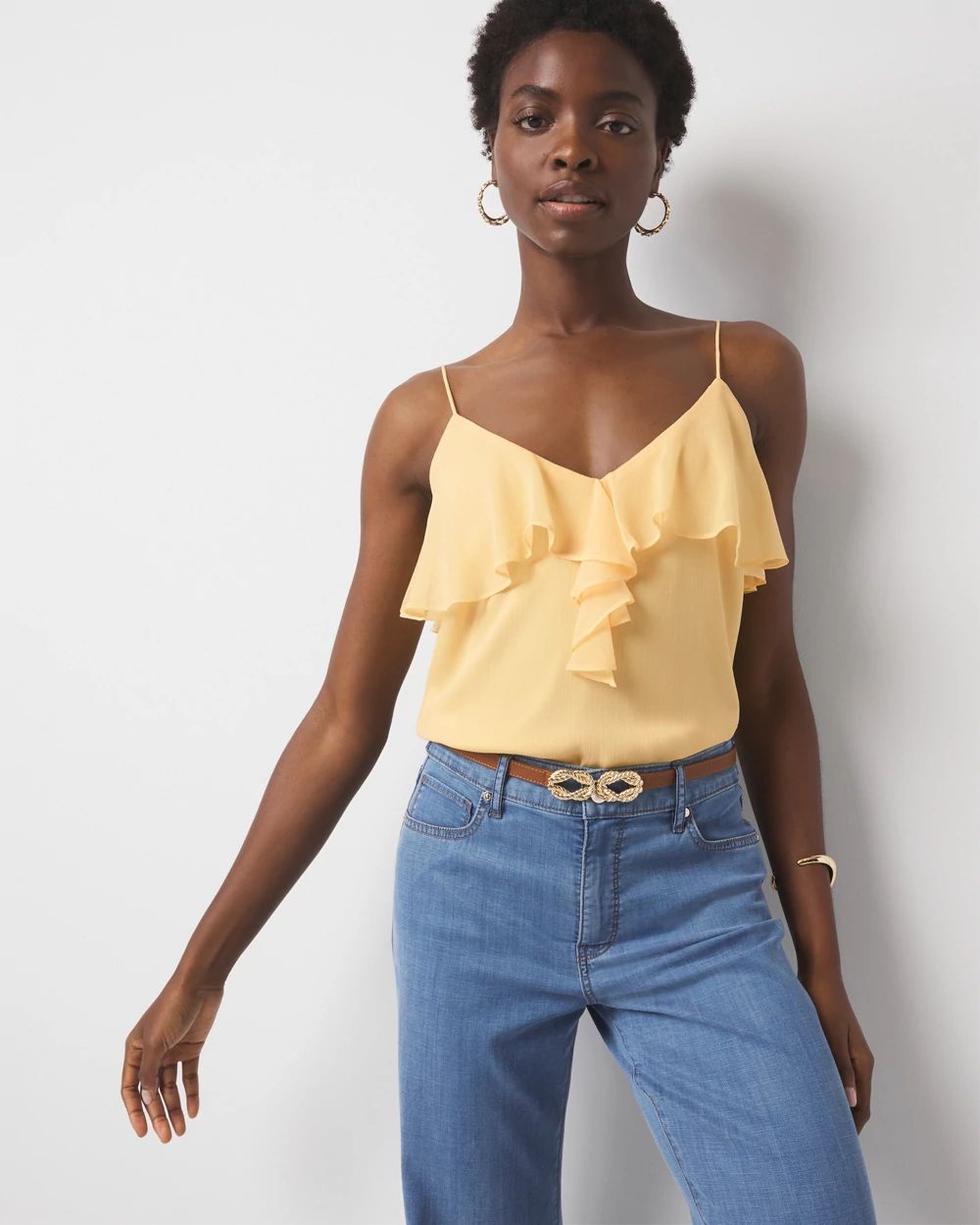 Chiffon Ruffle Camisole | White House Black Market